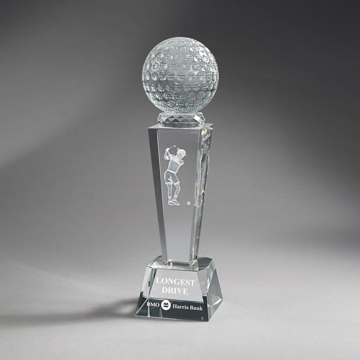 GM833G - Crystal Column with Ball, Female Golf