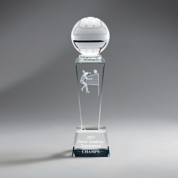 GM833M - Crystal Column with Ball, Female Volleyball