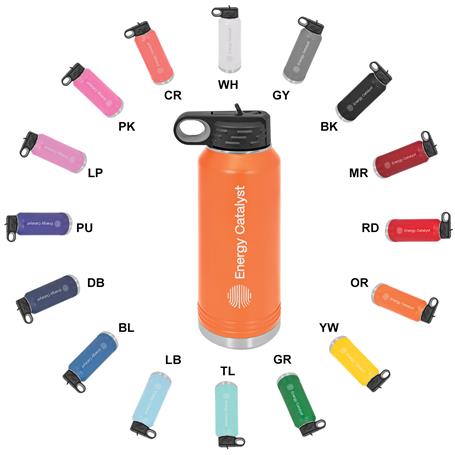 MAR603 - Polar Camel 32 oz. Powder Coated Insulated Travel Water Bottle Includes Straw  (Case Quantity Pricing)