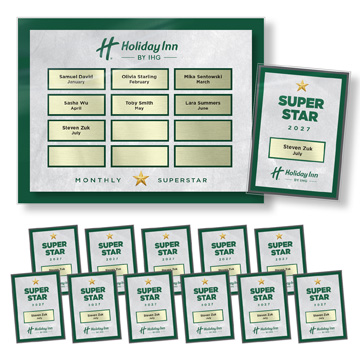 MW1006 - Metallic Window Set
1 Perpetual 10x13 Plaque, 12 Individual 5x7 Plaques