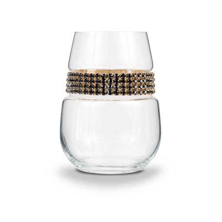 BWSGR - Blank Stemless Wine Glass Raven Gold Bracelet