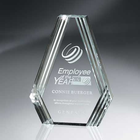 C512 - Clear Diamond Carved Lucite Desk Award