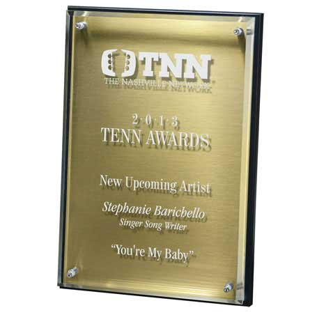 C6801* - Hi-Tech Lucite Riser Plaque with Wood Backing and Plate