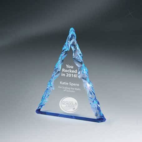 CD840 - Blue Reflection Chisel Edge Lucite Triangle