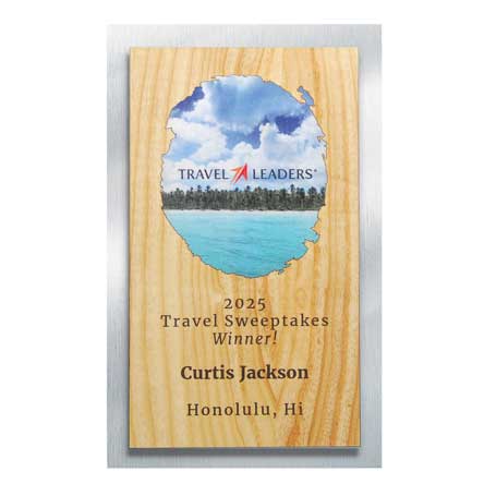 CD971AA - Wood and Silver Backer Digi-Color Plaque, Alder