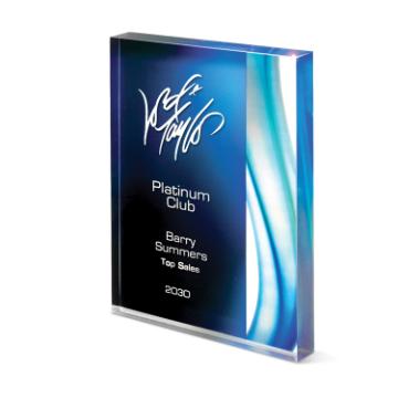 CDUS01B - Aquus Lucite Tablet Award - Large, Blue