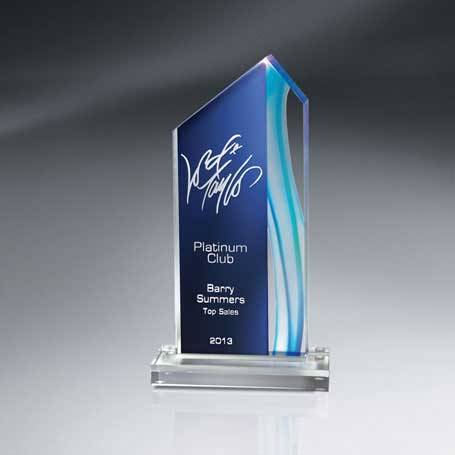 CDUS02B - Aquus Lucite Peak Award - Medium, Blue