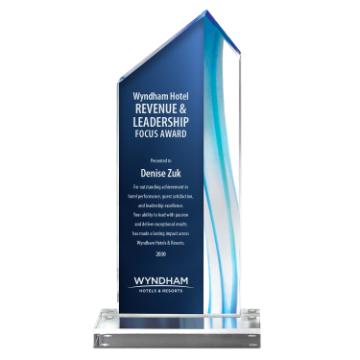 CDUS02C - Aquus Lucite Peak Award - Large, Blue