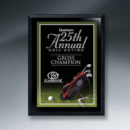 CM265C - Ebony Finish Golf Plaque - Large, Black