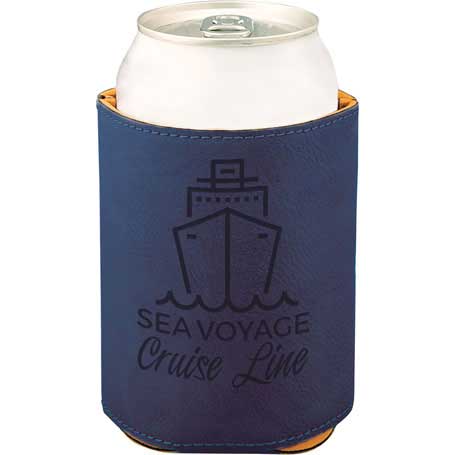 CM289BL - Leatherette Beverage Holder, Blue