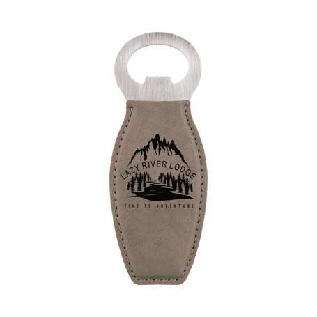 CM333GR - Leatherette Bottle Opener, Gray