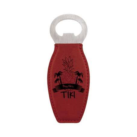 CM333RS - Leatherette Bottle Opener, Red Rose