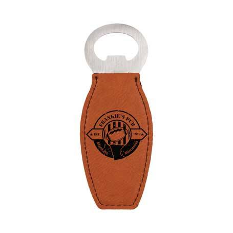 CM333RW - Leatherette Bottle Opener, Rawhide