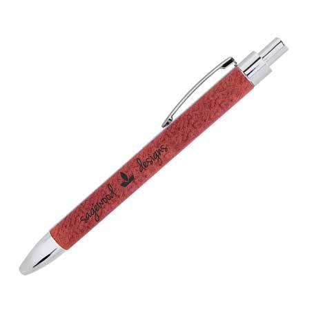 CM356RS - Leatherette Pen, Rose Red