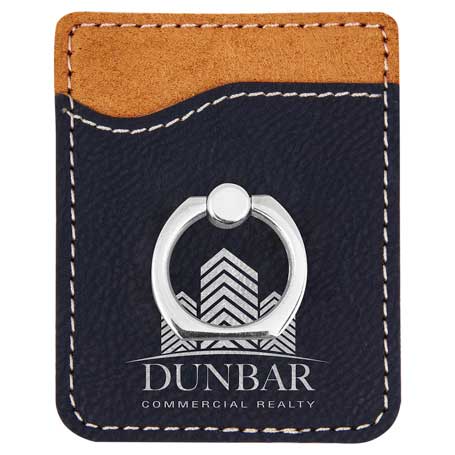 CM375BS - Leatherette Phone Wallet With Ring, Black