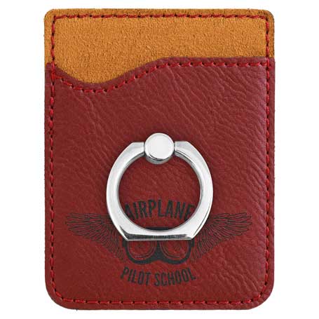 CM375RS - Leatherette Phone Wallet With Ring, Red Rose