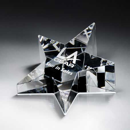 GI10 - Optic Crystal Star Paperweight