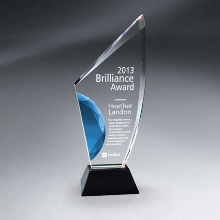 GI512AB - Vibrant Gemstone Award - Medium, Blue