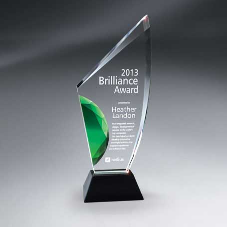 GI512AGR - Vibrant Gemstone Award - Medium, Green