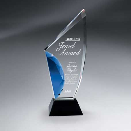 GI512BB - Vibrant Gemstone Award - Large, Blue