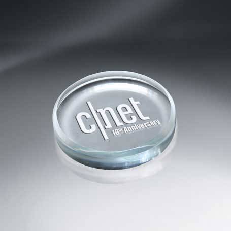 GI567 - Round Clear Glass Paperweight