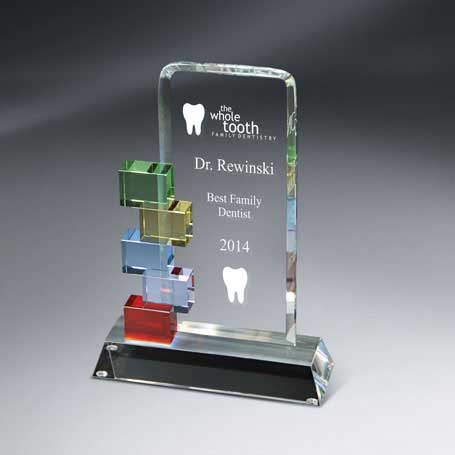GM401A - Optic Crystal Cornerstone Excellence Award - Small