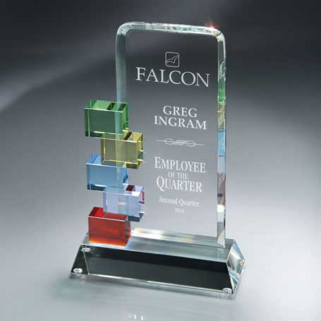 GM401B - Optic Crystal Cornerstone Excellence Award - Medium