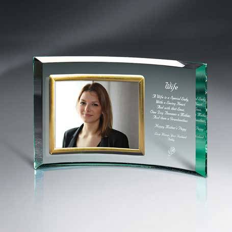 GM455B - Jade Glass Crescent with 7" x 5" Frame
