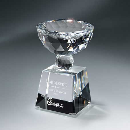 GM619B - Faceted Crystal Cup on Clear Base - Medium