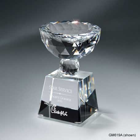 GM619A - Faceted Crystal Cup on Clear Base - Small
