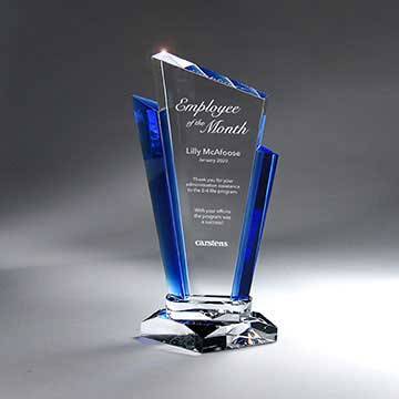 GM713A - Optic Crystal Palace Award - Small, Blue