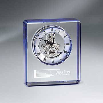 GM724 - Blue Edge Crystal Skeleton Clock