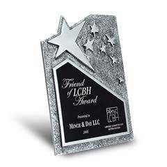 Star Cast Self-Standing Plaque, Silver