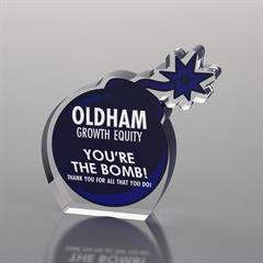 The Bomb Statement Acrylic Award, Blue