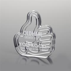 Thumbs Up Statement Acrylic Award with Laser Cut