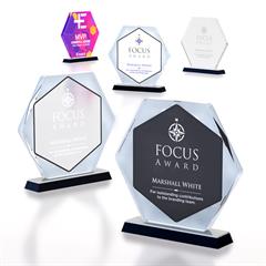 Hexagon Acrylic Award on a Base