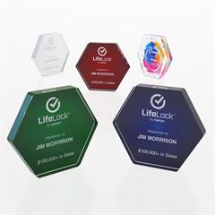 Hexagon Freestanding Acrylic Award