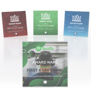 Square Acrylic Award with Pin Stand