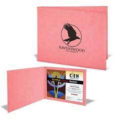 Leatherette Certificate Holder for 8-1/2 x 11, Pink