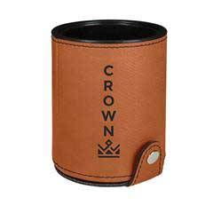 Leatherette Dice Cup Set, Rawhide