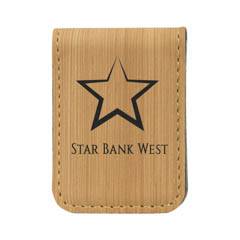 Leatherette Money Clip, Bamboo