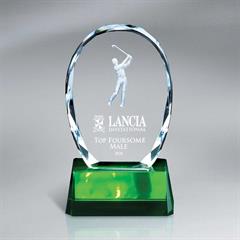 Crystal Oval with Golfer on Green Base