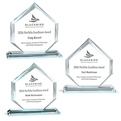 Premium Faceted Glass Apex Award on Clear Base