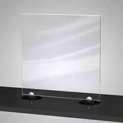 Black Acrylic Clamshell Base Tabletop Barrier