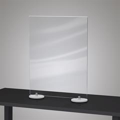 White Acrylic Base Tabletop Barrier
