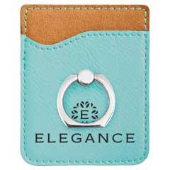 Leatherette Phone Wallet With Ring, Teal